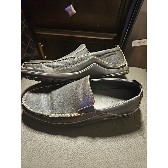Cole Haan Tucker Venetian Black Leather Slip On Comfort Driving Loafer 11.5M (S2 - Picture 2 of 10